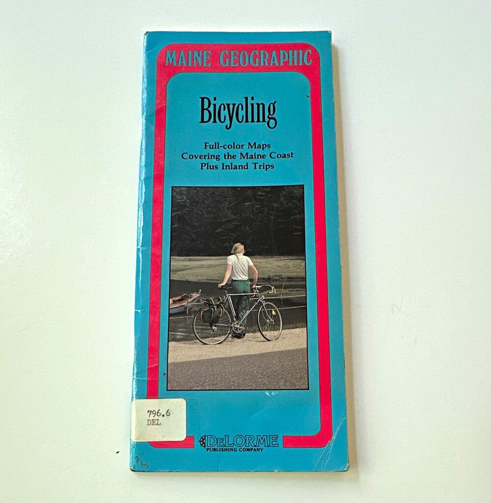 DeLorme Maine Bicycling Maps Full-Color Coast & Inland Trips 1986 Vintage